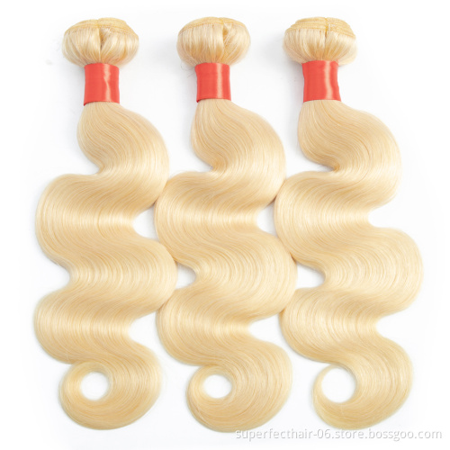 10A Wholesale Vendors Virgin Cuticle Aligned Human Hair 613 Blonde Color Virgin bundles With Closure
